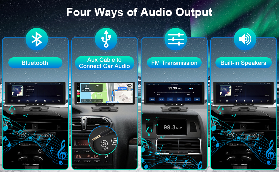 There are 3 ways to achieve car audio output